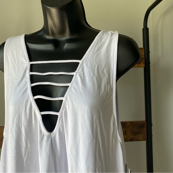 CALIFORNIA WAVES Juniors' Cover-Up sleeveless Dress in arctic white size XL NEW - Picture 4 of 7